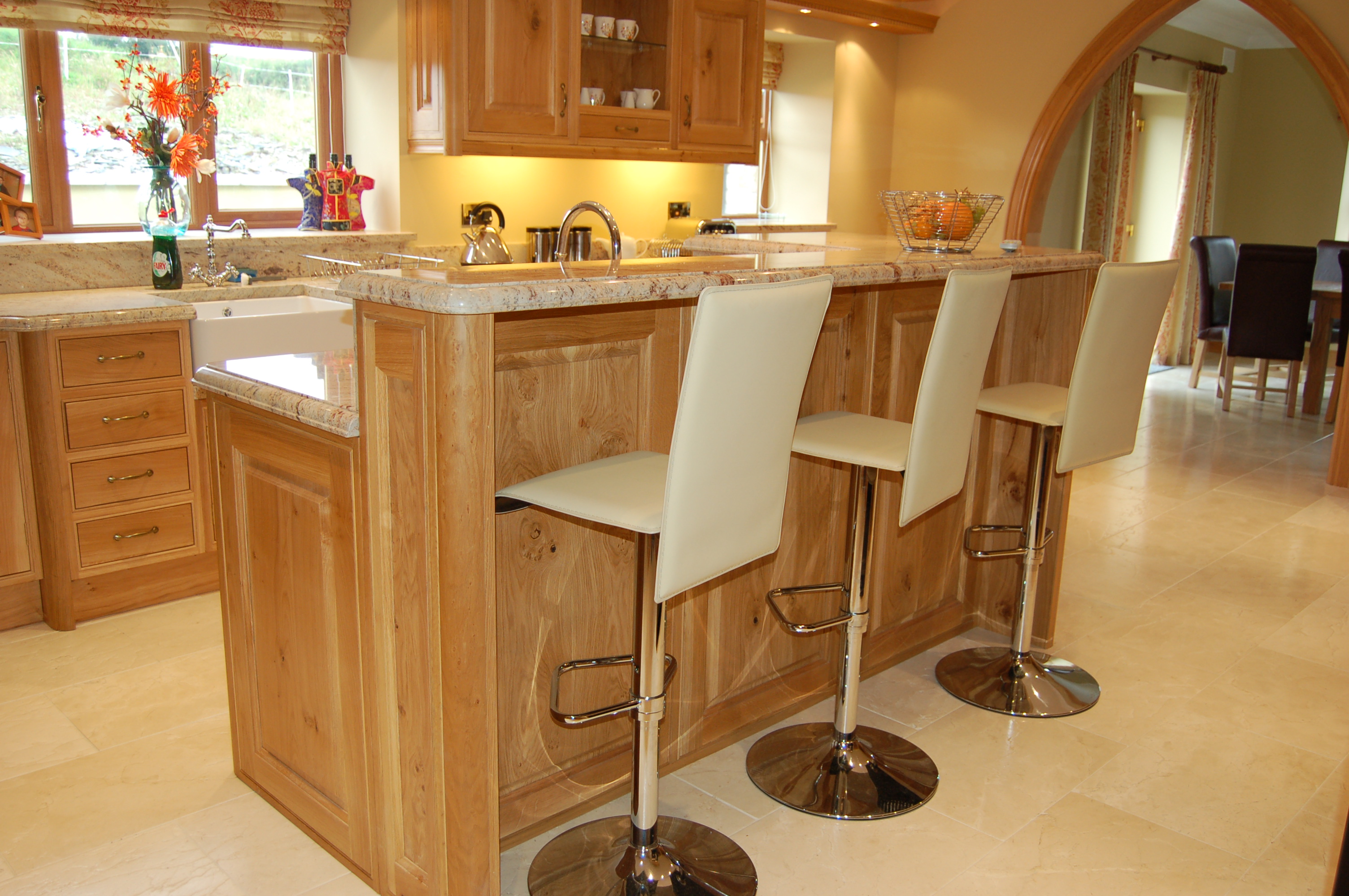 Kitchen Island with High Chairs